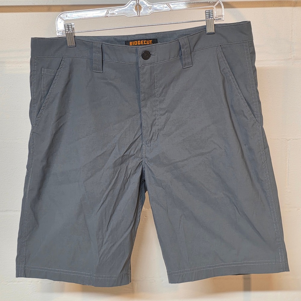 Ridgecut Toughwear Mens 34 Gray Performance Utility Work Shorts Tool Pocket